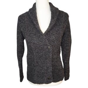 EILEEN FISHER Charcoal Gray Merino Wool Boucle Doubleknit Crop Jacket Sz PS